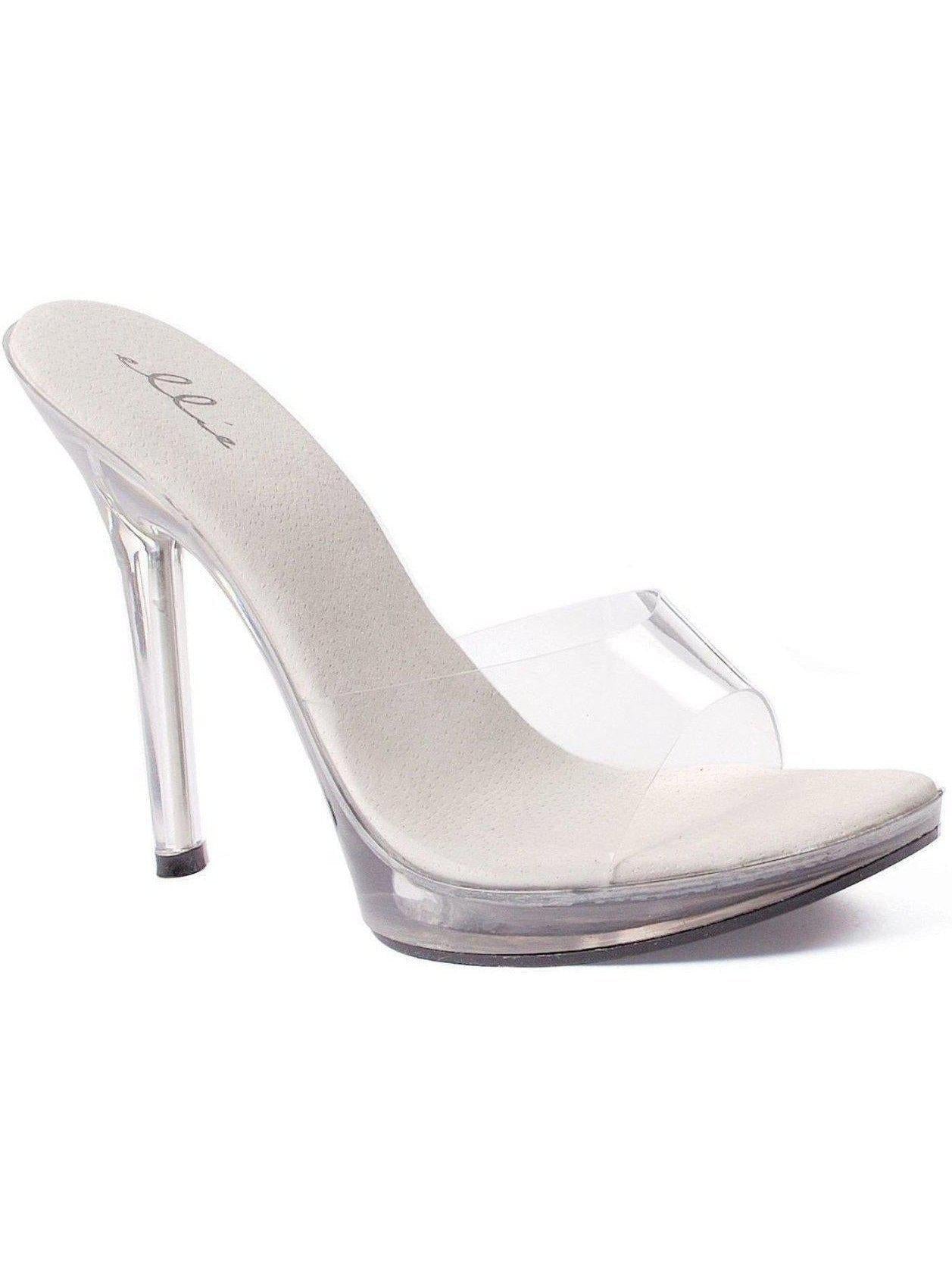 Clear High Heel Mules - Ellie 502-Vanity, Stylish Women's 5" Heels in Black and Clear Options Ellie Shoes