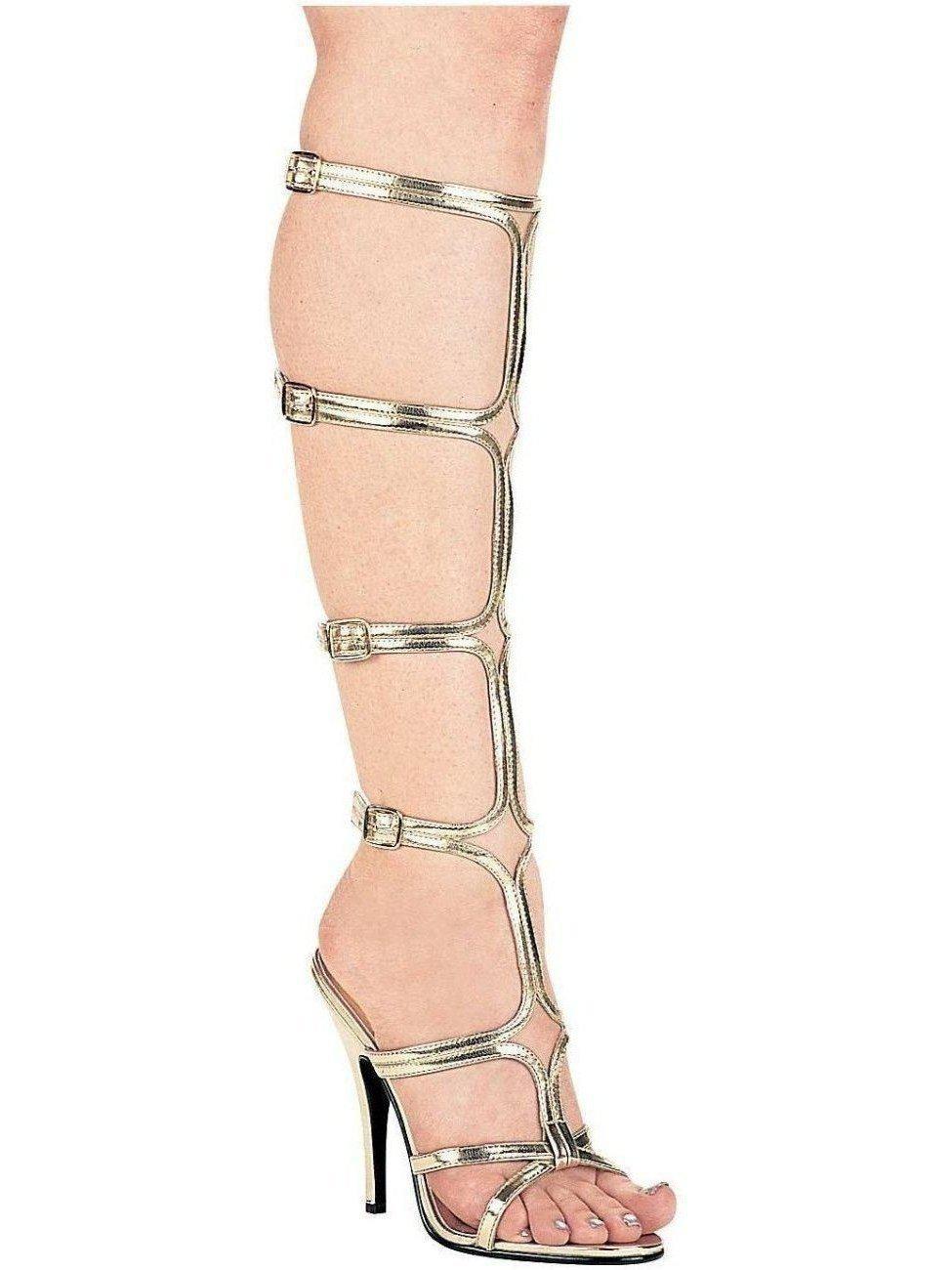 Ellie 510-Sexy Knee High Sandals - 5" Heel Strappy Design for Women in Black, Gold, Silver Ellie Shoes