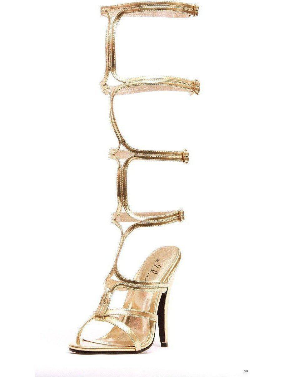 Ellie 510-Sexy Knee High Sandals - 5" Heel Strappy Design for Women in Black, Gold, Silver Ellie Shoes
