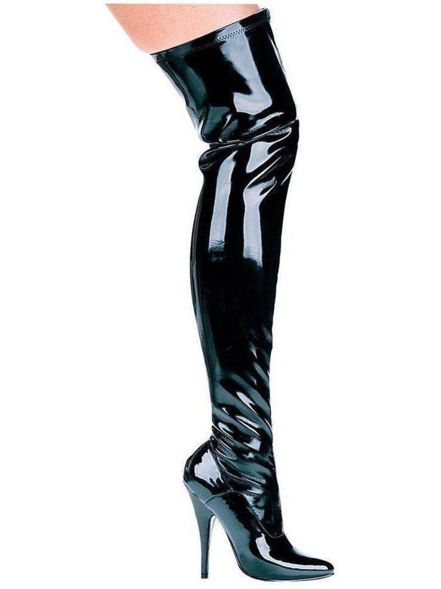 Ellie Shoes 511-Ally 5" Heel Thigh High Stretch Boots for Women with Zipper - Multiple Colors Ellie Shoes