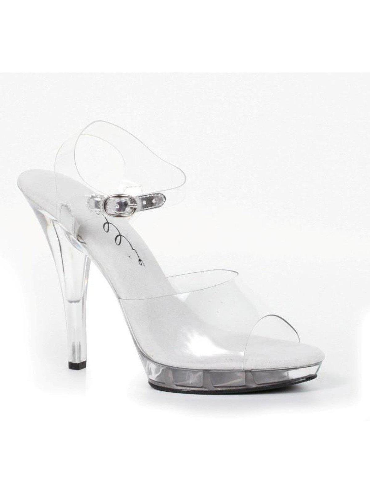 Ellie Shoes E-521-Brook-W 5" Heel Clear Women's WIDE Width Sandal. Ellie Shoes