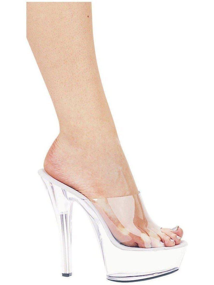 Ellie Shoes 601-Vanity 6 Inch Heel Sandals - Stylish Women's Mule in Black, Clear, Red & White Ellie Shoes