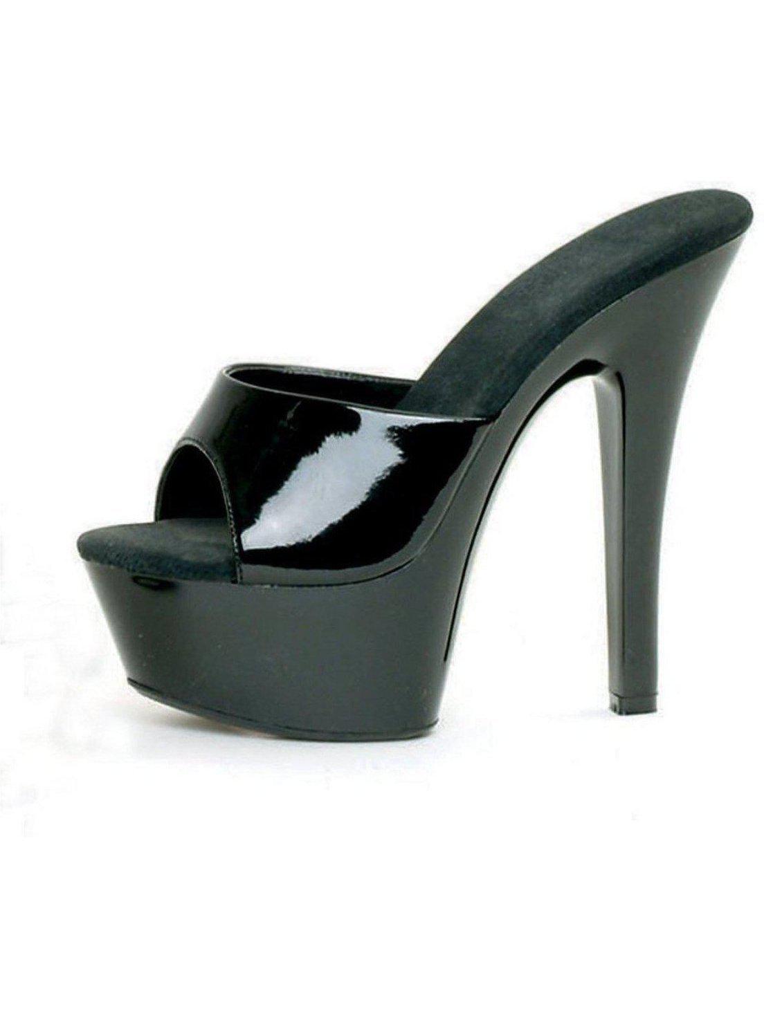 Ellie Shoes 601-Vanity 6 Inch Heel Sandals - Stylish Women's Mule in Black, Clear, Red & White Ellie Shoes