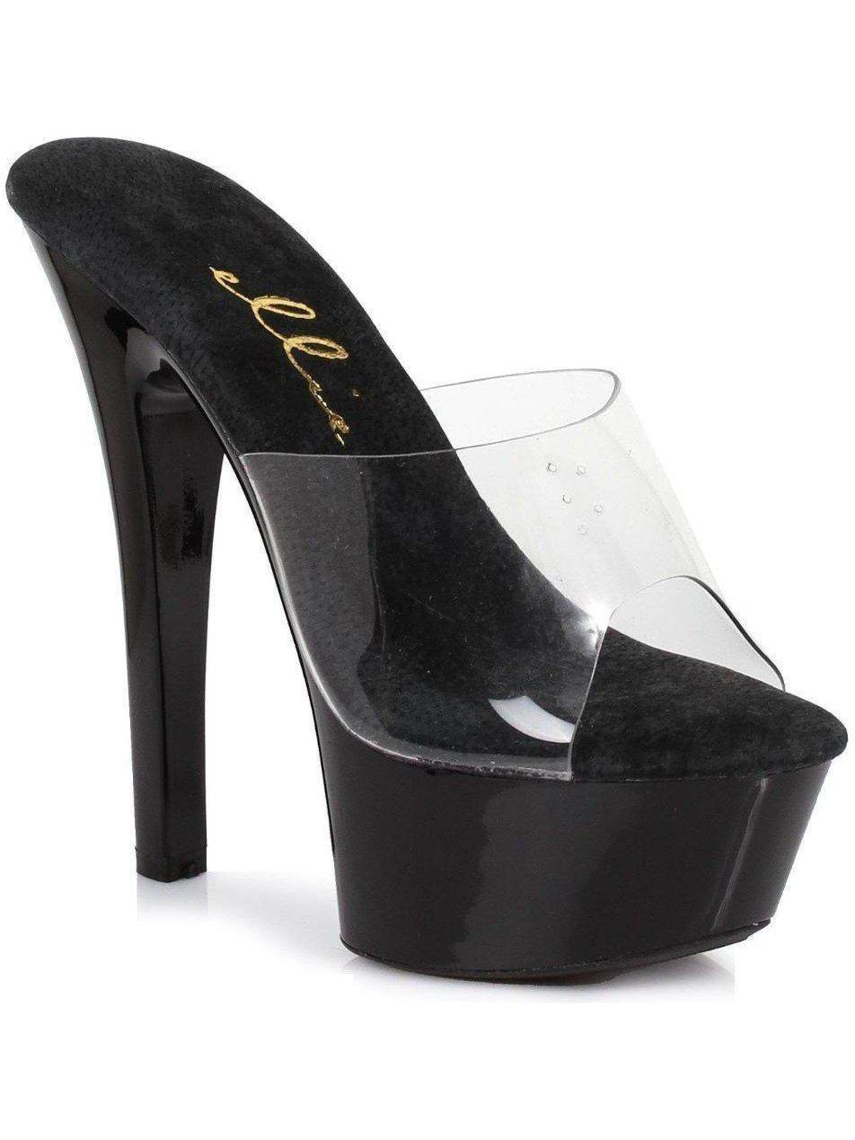 Ellie Shoes 601-Vanity 6 Inch Heel Sandals - Stylish Women's Mule in Black, Clear, Red & White Ellie Shoes