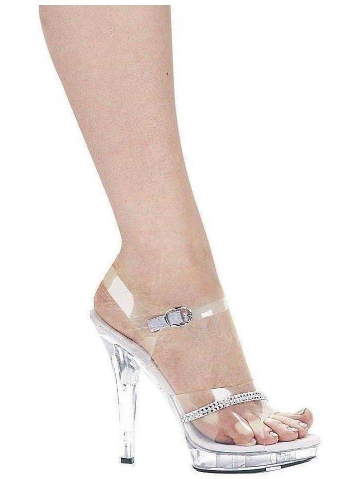 Ellie Shoes IS-E-M-Jewel 5" Heel Clear Rhinestone Sandal, Size 8 Ellie Shoes