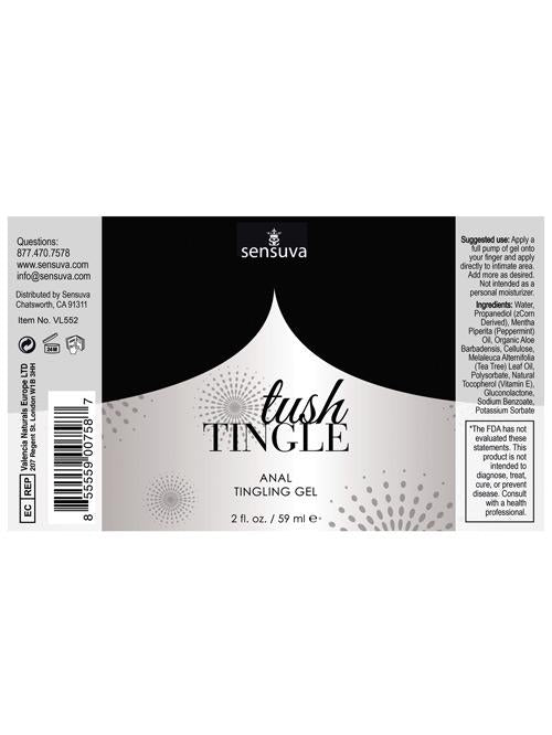 Sensuva Tushy Tingle Anal Stimulation Gel - 2 Fl. Oz. for Enhanced Sensation and Pleasure Eldorado