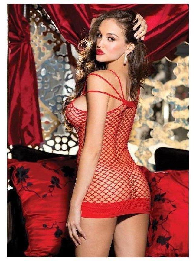 Shirley of Hollywood  IS-SOH-90018 Sexy Big Hole Fishnet Dress IS-Shirley of Hollywood