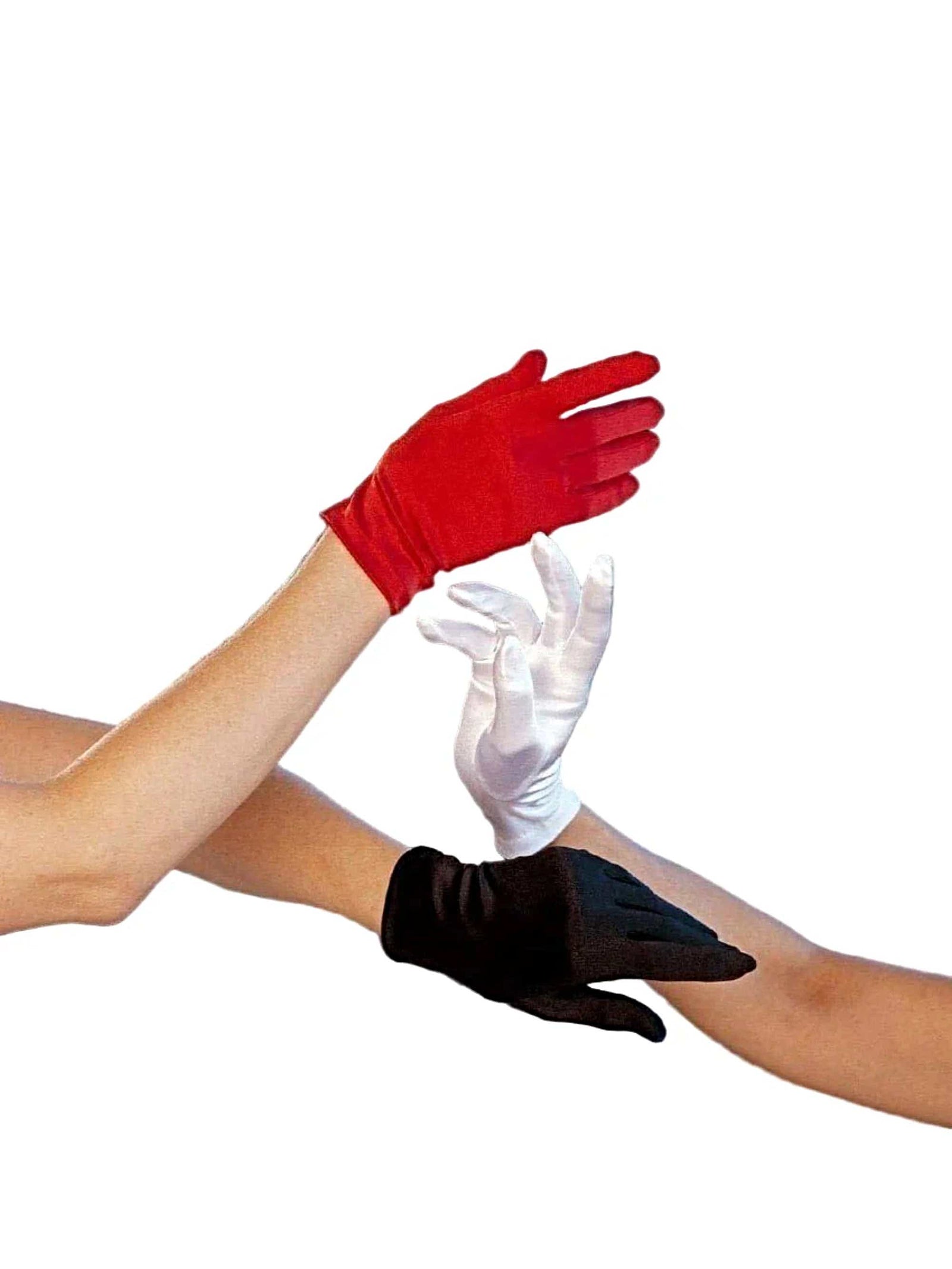 Shirley of Hollywood Wrist length Satin Gloves - Wrist length Satin Spandex Gloves