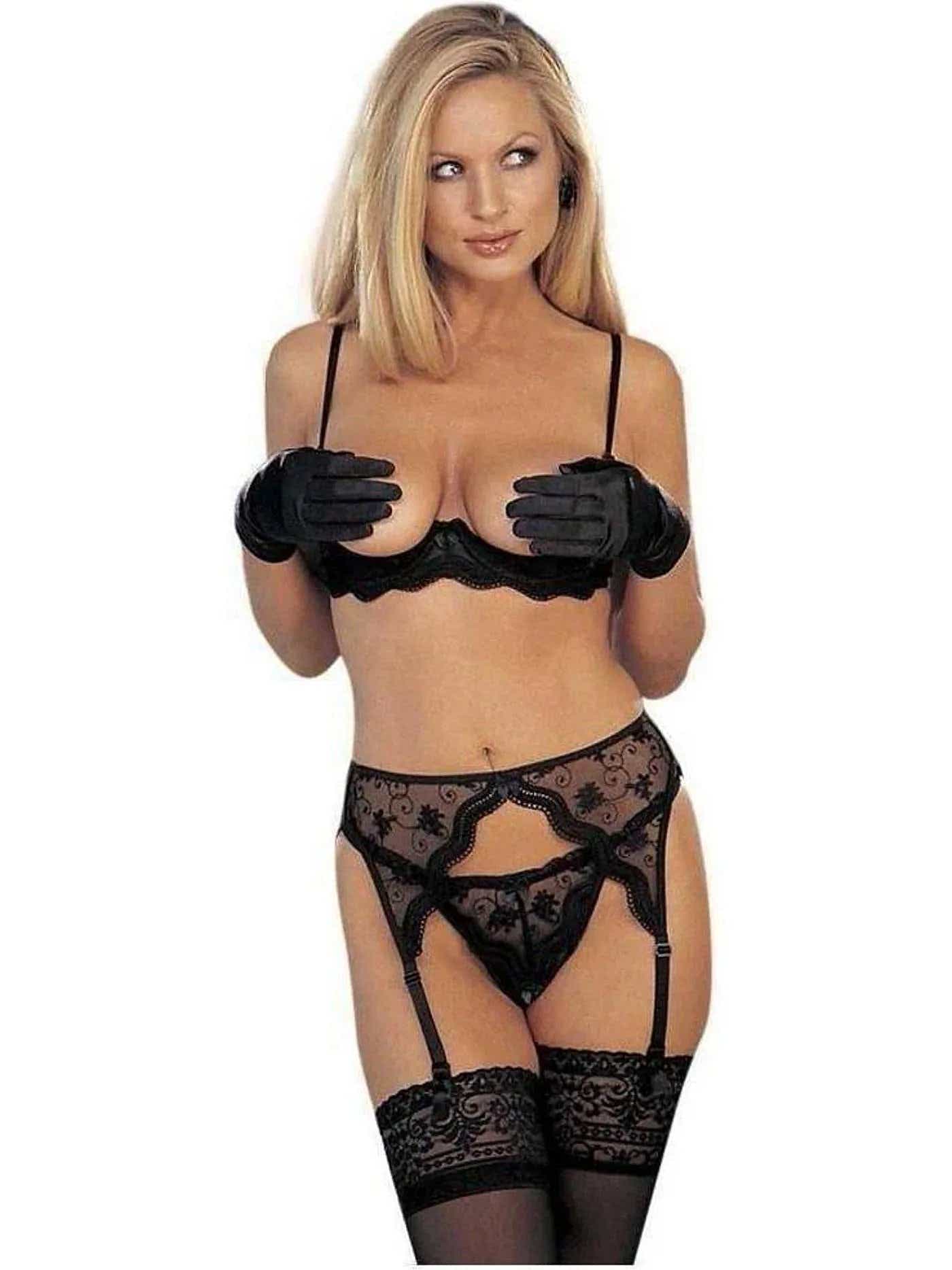 Shirley of hollywood 622 Scalloped embroidery Garterbelt - LINGERIE