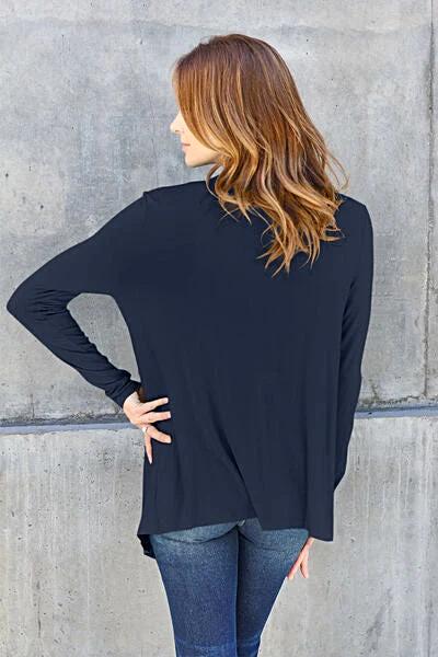 Luxury Open Front Cover Up - Basic Bae Long Sleeve Sheer Layering Essential Trendsi
