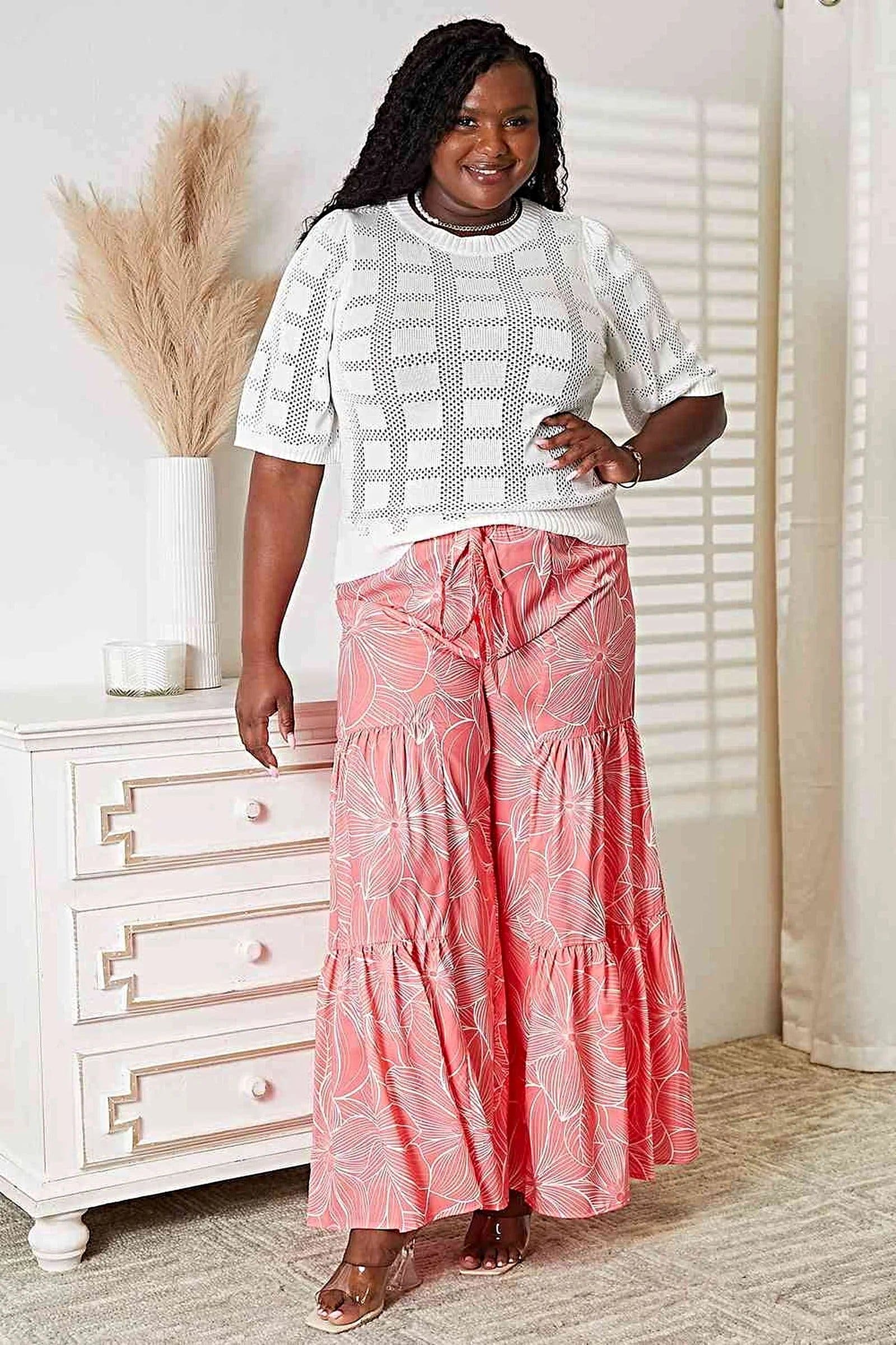 Chic Ribbed Knit Top with Round Neckline and Half Sleeves for Effortless Style Trendsi