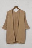 Ribbed Open Front Knit Cardigan Trendsi