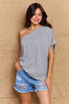 Ninexis in My Groove One Shoulder Loose Top, Also Plus sizes-Trendsi-Light Gray-S-SatinBoutique