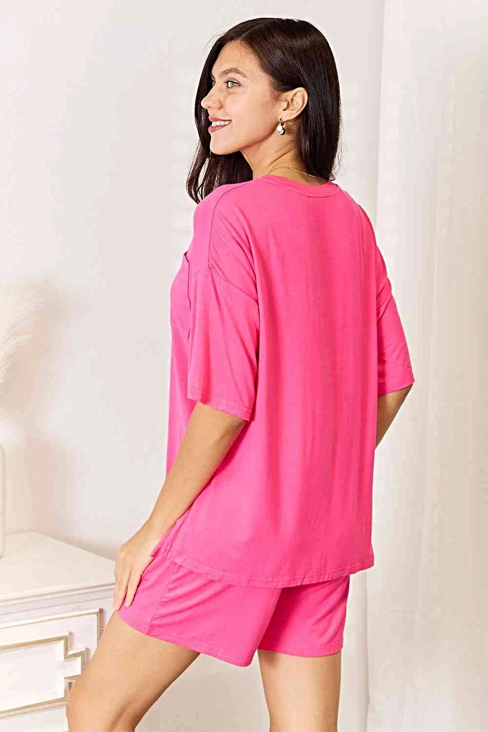 Comfortable Summer Outfit: 2-Piece Soft Rayon Half Sleeve Top and Shorts Set by Trendsi Trendsi