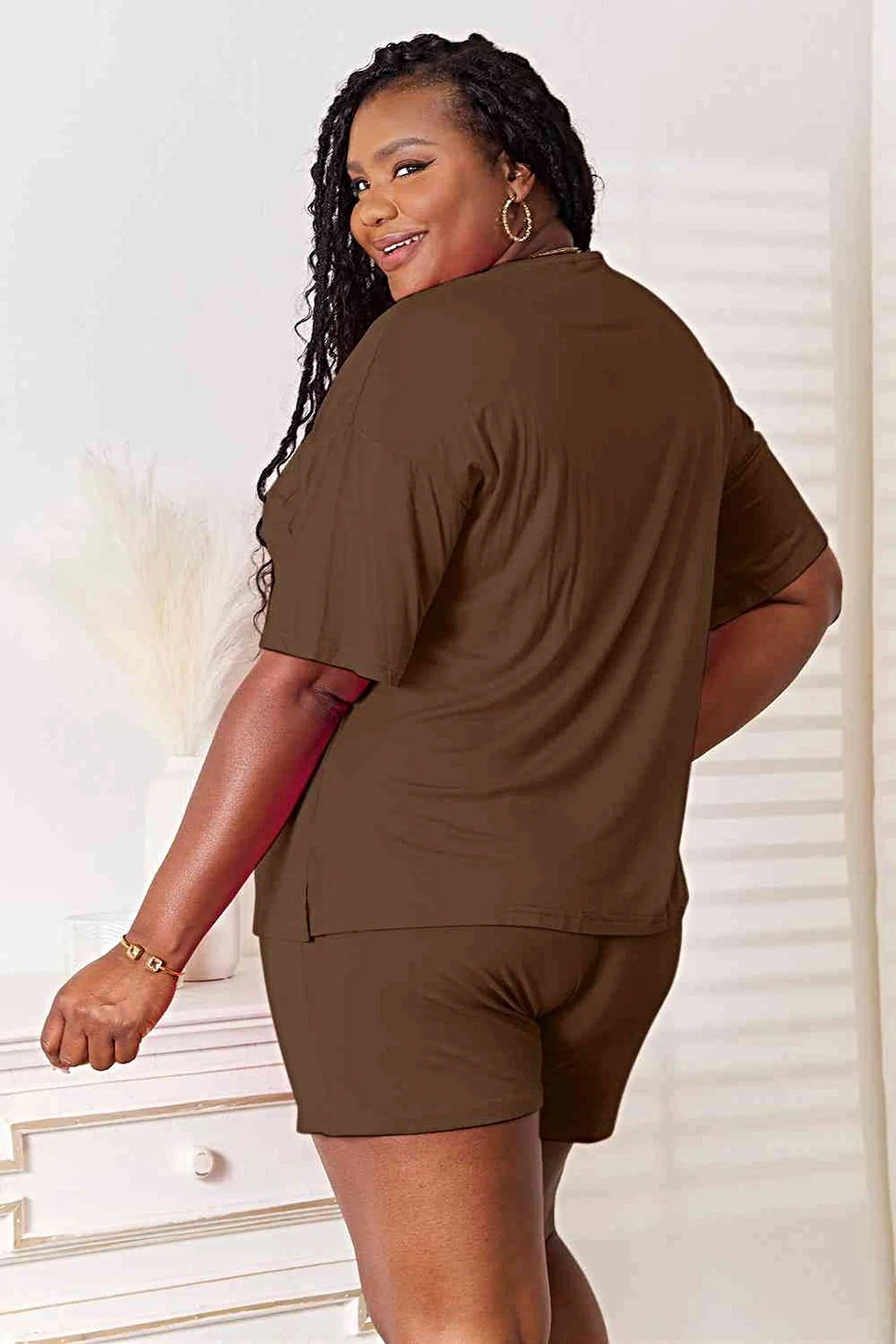 Comfortable Summer Outfit: 2-Piece Soft Rayon Half Sleeve Top and Shorts Set by Trendsi Trendsi