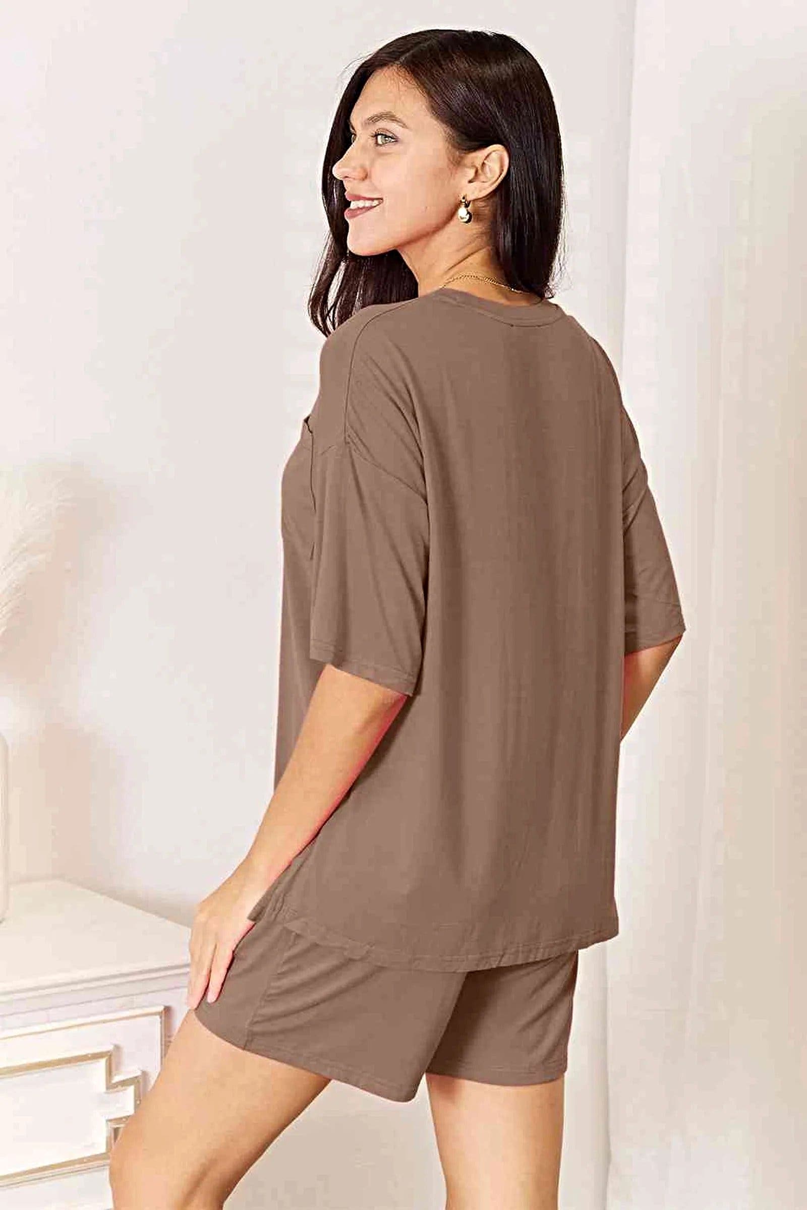 Comfortable Summer Outfit: 2-Piece Soft Rayon Half Sleeve Top and Shorts Set by Trendsi Trendsi