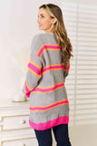 Woven Right Ribbed Long Sleeve Cardigan-Trendsi-SatinBoutique
