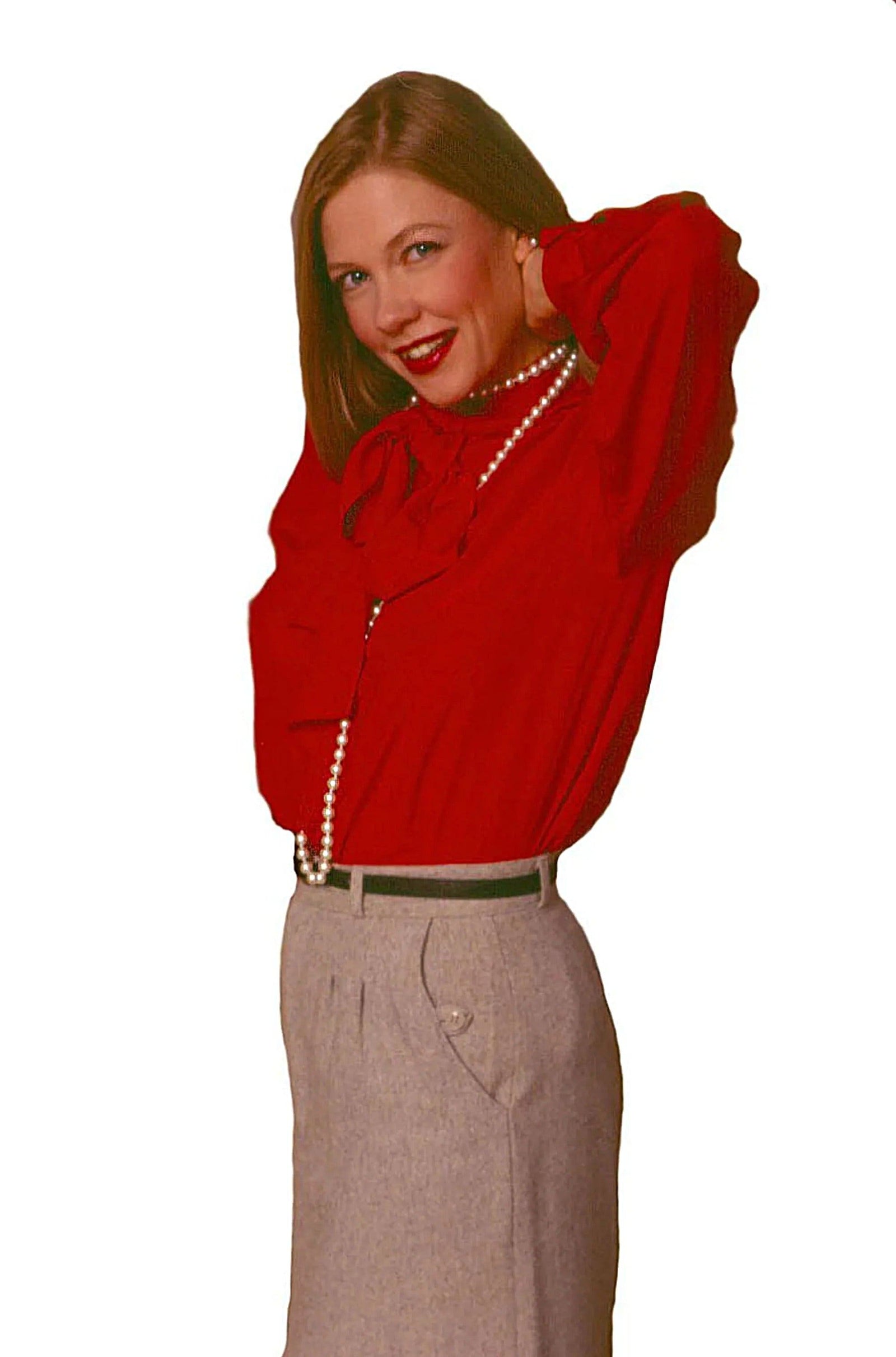 IS-SLIK-BLOUSE-CDC Pure Silk Crepe de chine Dress Blouse So Elegant, Reg $97 - Silk Blouse