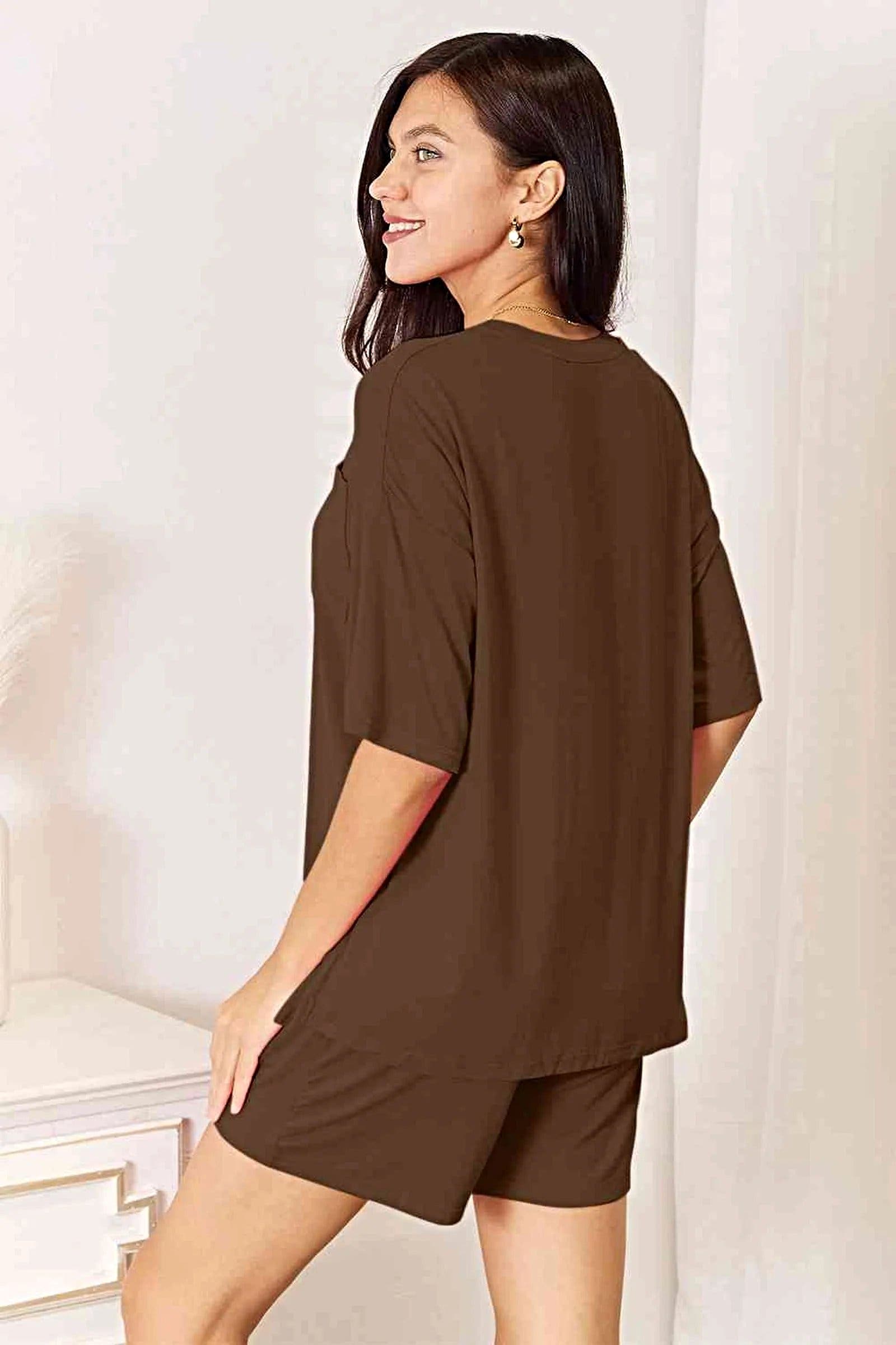 Comfortable Summer Outfit: 2-Piece Soft Rayon Half Sleeve Top and Shorts Set by Trendsi Trendsi