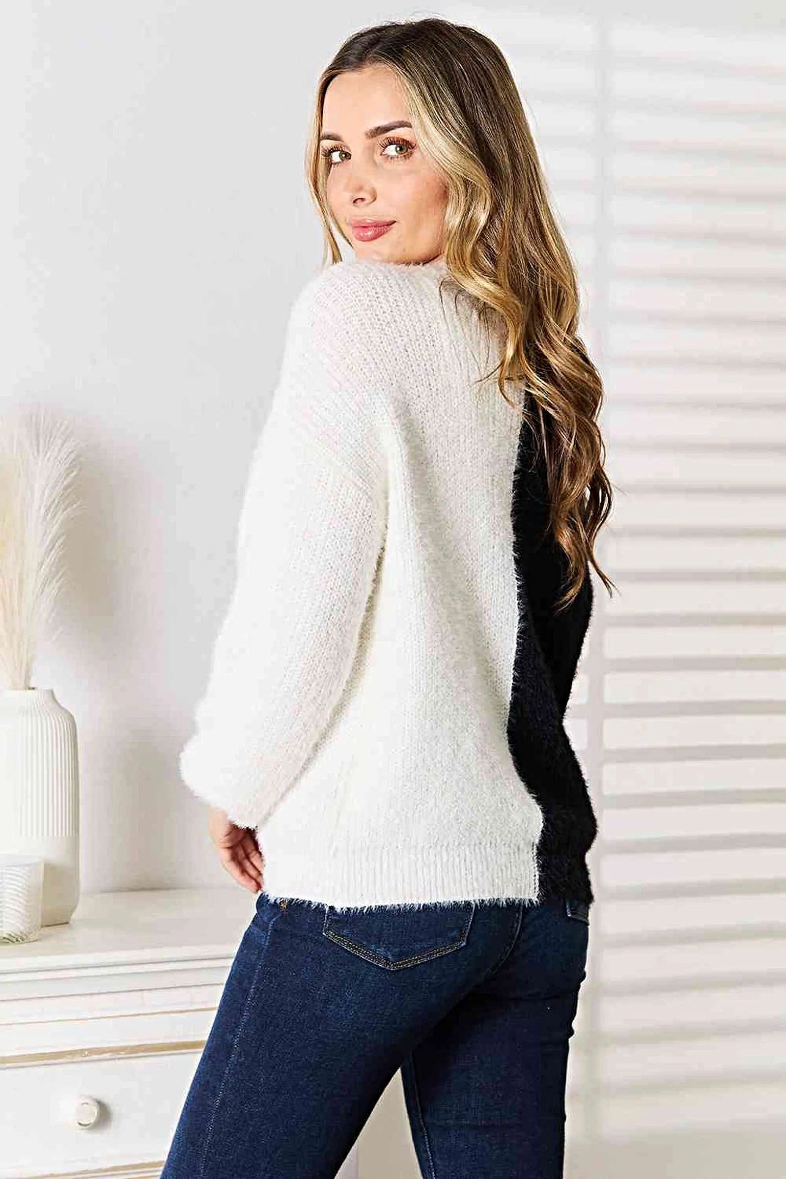 Woven Right Contrast Button-Front V-Neck Cardigan, Also in Plus sizes -