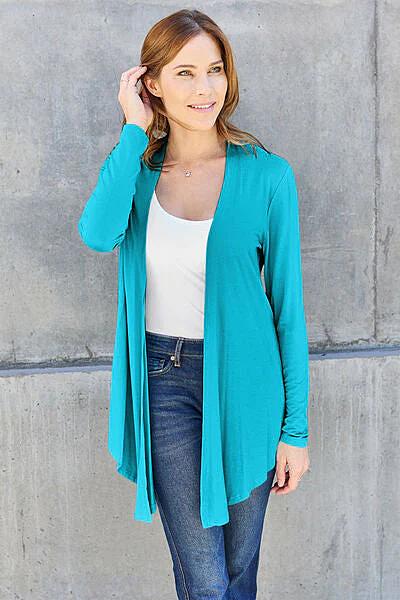 Luxury Open Front Cover Up - Basic Bae Long Sleeve Sheer Layering Essential Trendsi