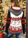 Double Take Full Size Christmas Drawstring Long Sleeve Hoodie-Trendsi-SatinBoutique
