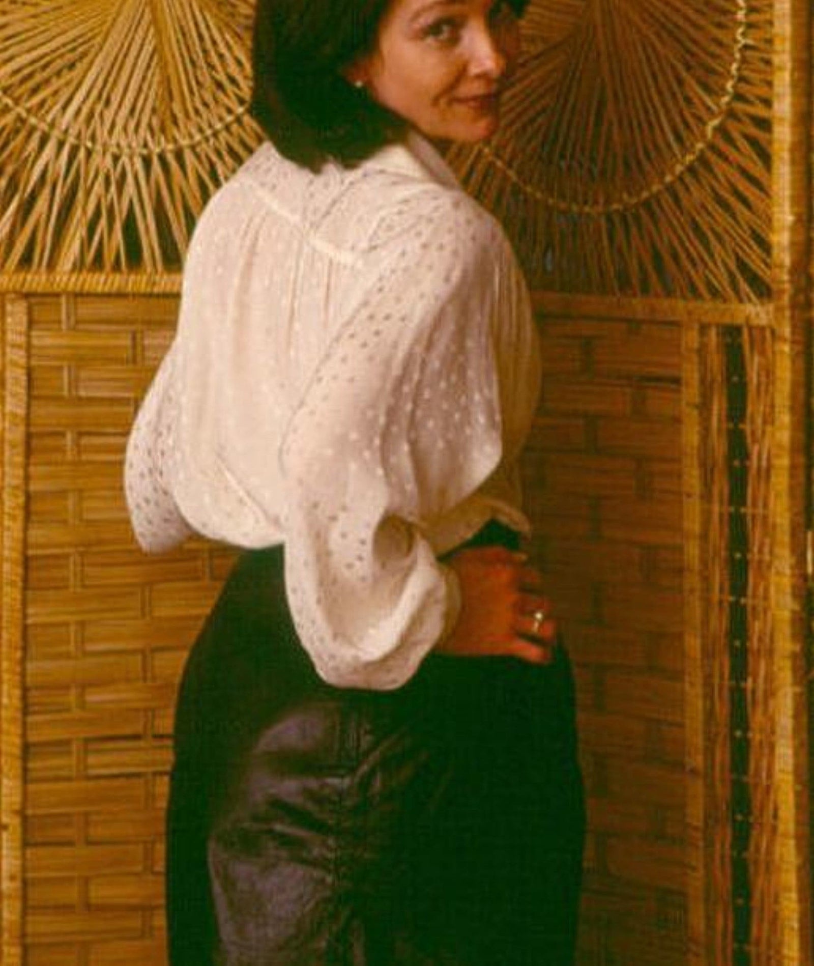 IS-Silk Blouse Pure Silk Jacquard Dress Blouse So Elegant, Reg.$100 - Designer Silk Blouse