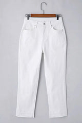 High-Waisted Straight Leg Jeans -