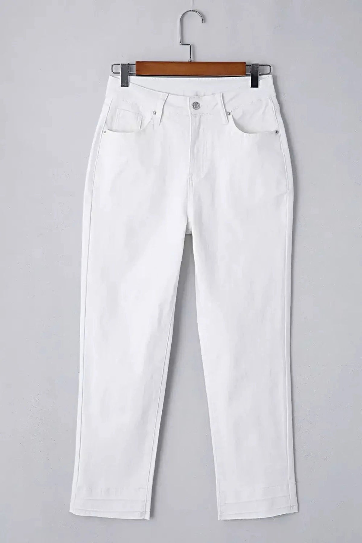 High-Waisted Straight Leg Jeans -