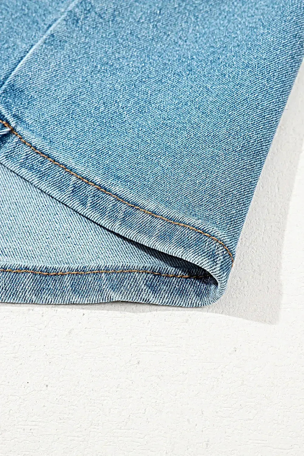 Stylish High Waist Denim Skirt with Acid Wash and Bowknot Details for Chic Outfits -