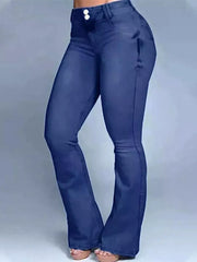 Full Size Wash High-Waisted Flare Jeans Plus Size -