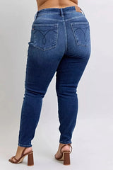 Judy Blue Full Size Washed Thermal Skinny Jeans Plus Size -