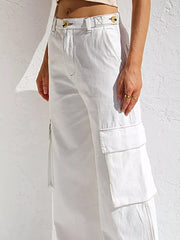 High-Waisted Wide Leg Cargo Jeans -