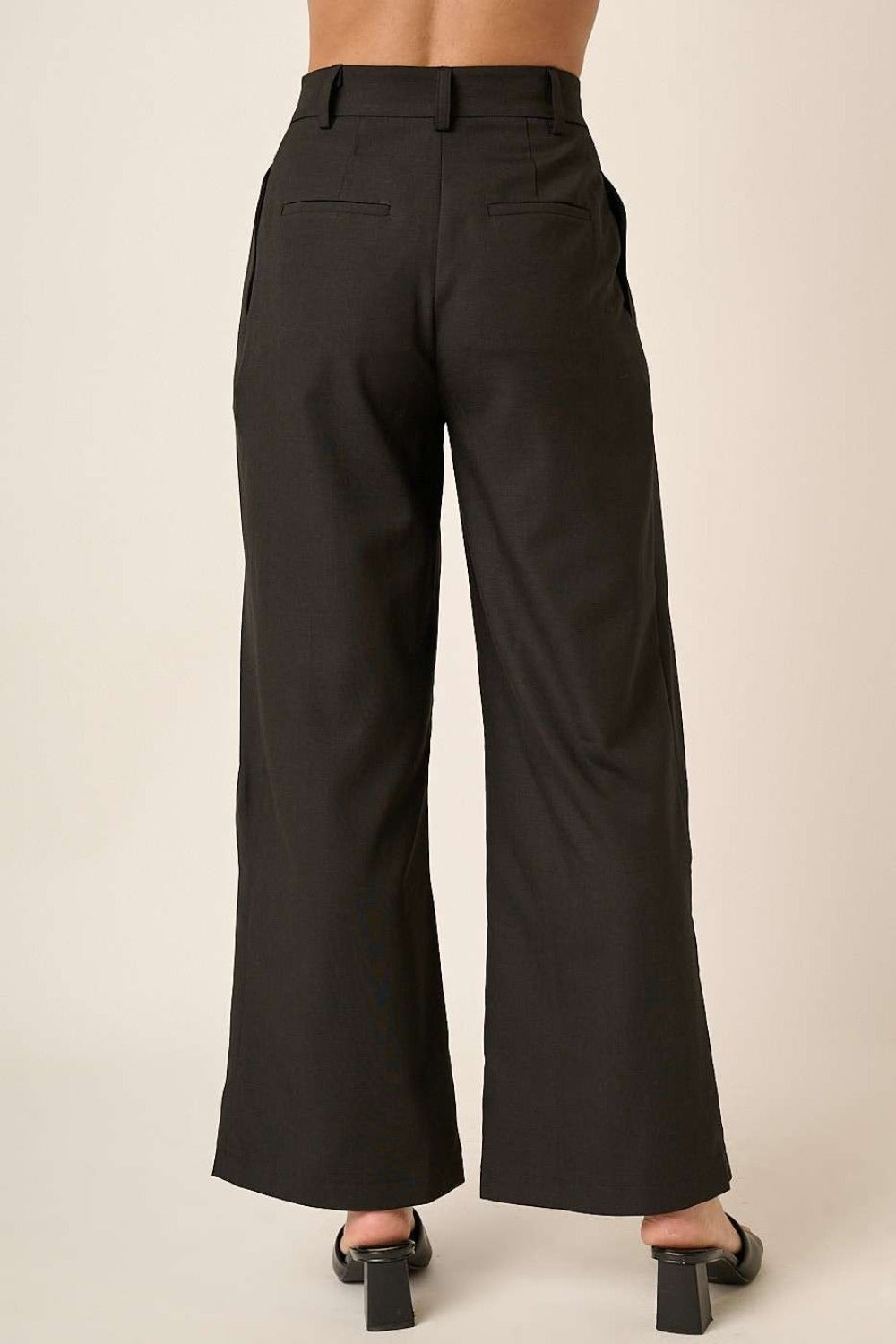 Mittoshop Deep Pleated High Waisted Wide Leg Pants