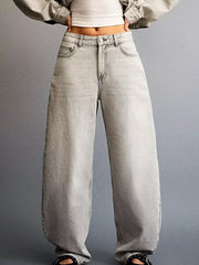 Wide Leg Washed Jeans -