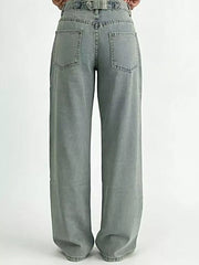 Wide Leg Washed Jeans -