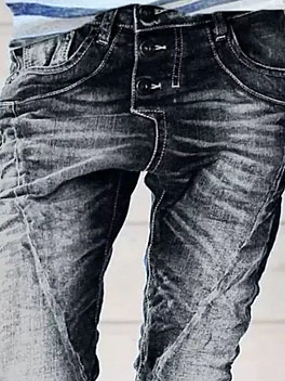 Full Size Washed Button-Fly Jeans Plus Size -