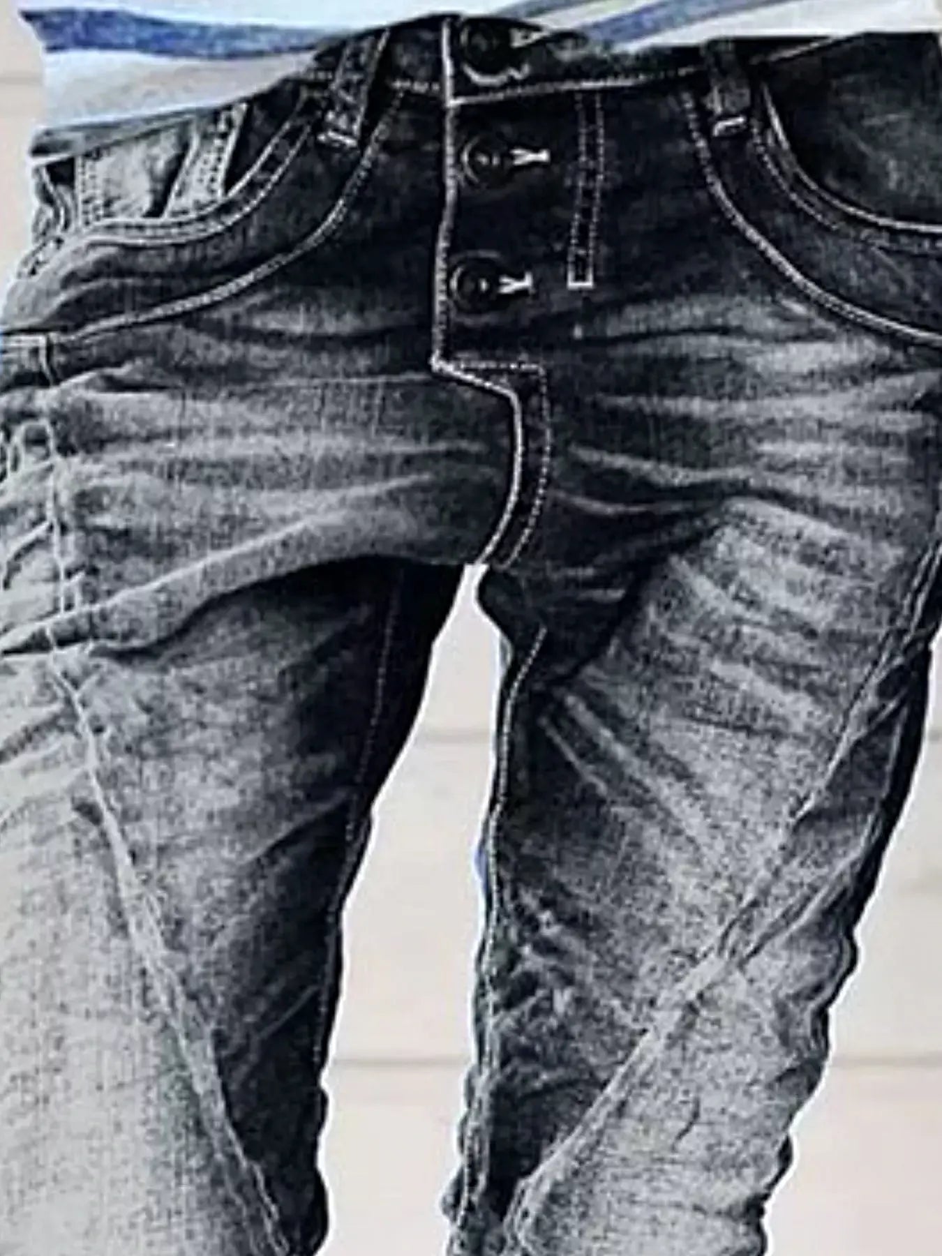 Full Size Washed Button-Fly Jeans Plus Size -
