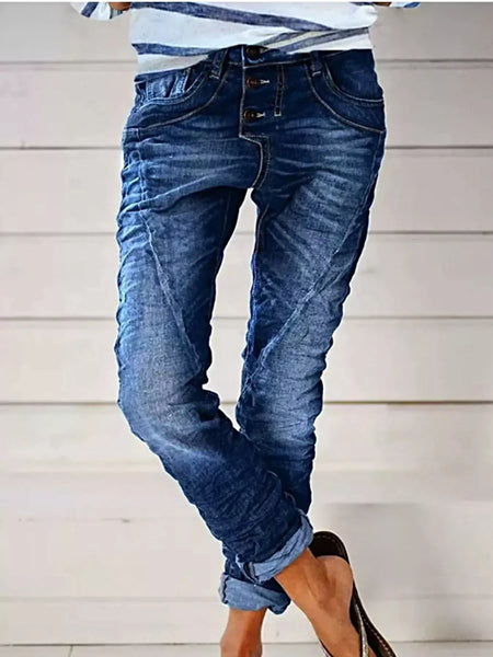 Full Size Washed Button-Fly Jeans Plus Size -