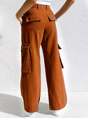High-Waisted Wide Leg Cargo Jeans -