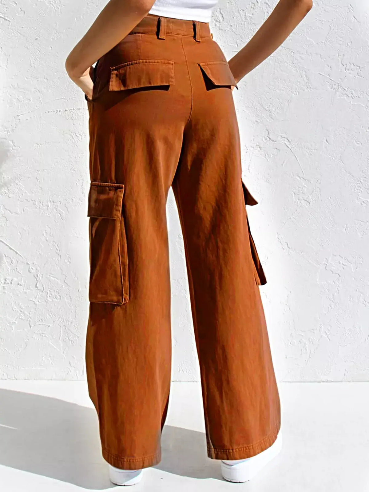High-Waisted Wide Leg Cargo Jeans -