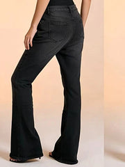 Full Size Vintage Wash High-Waisted Flare Jeans Plus Size -