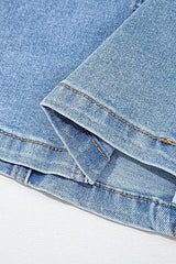 Elegant Square Neck Wide Strap Denim Dress for Women - Classic Style with Zipper Closure -