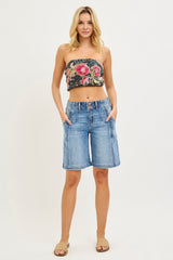 RISEN 2-Button Slouchy Jorts with Pockets -