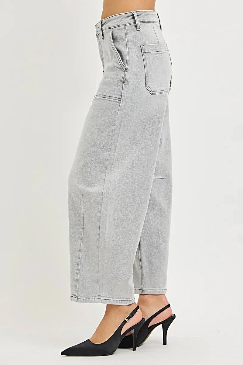 RISEN Slouchy Cropped Barrel Jeans -