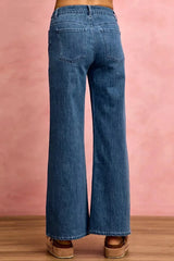 SO ME Seam Detail Mid Rise Stretch Denim Jeans -
