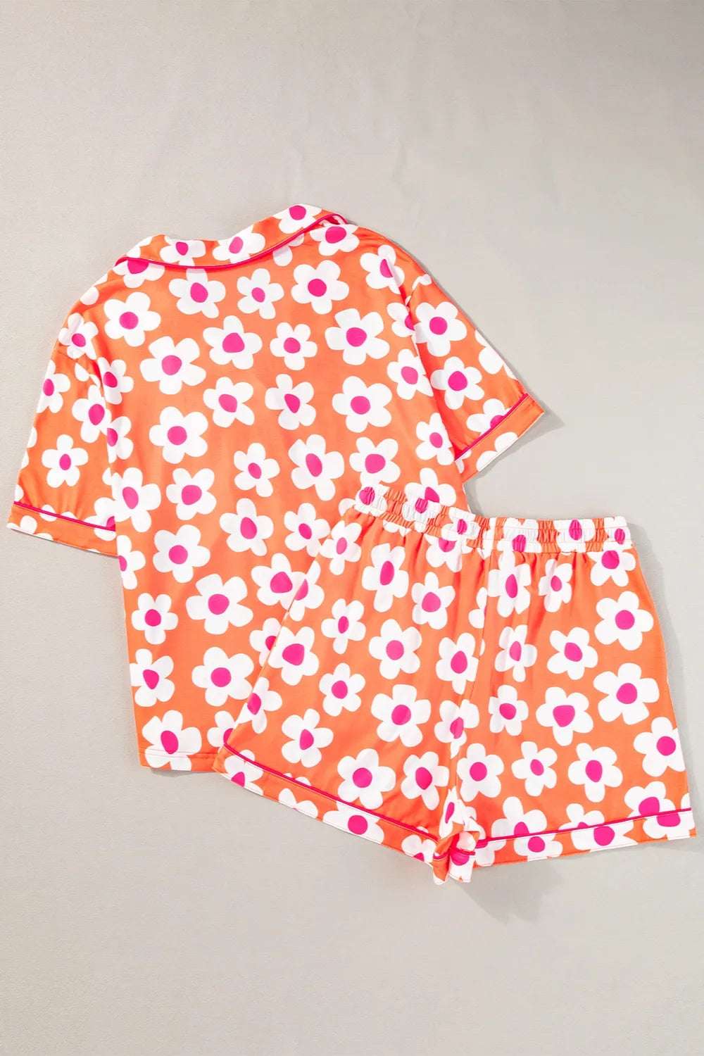 Pocketed Flower Half Sleeve Top and Shorts Lounge Set -