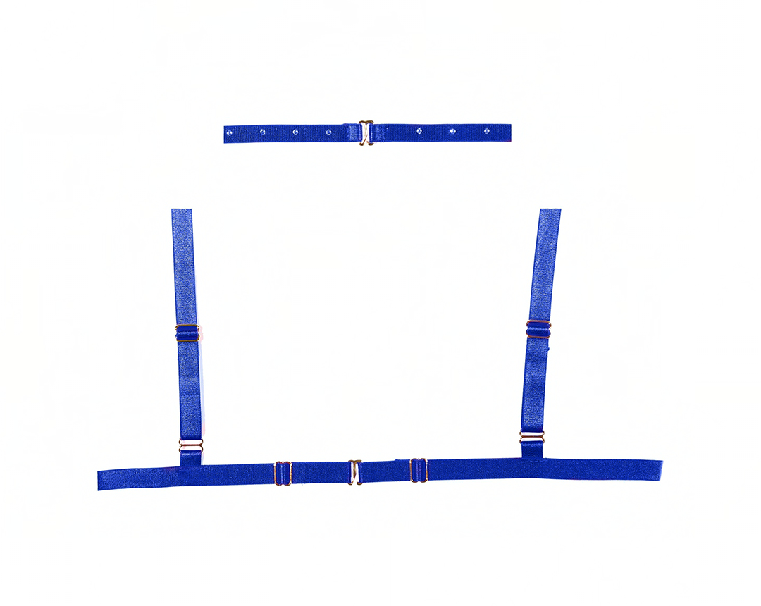 Margot Bralette & Crotchless Panty Setn When you want something extra sexy in Blue - Bra Set