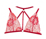 Set Bralette & Crotchless Panty Margot, Apabila anda inginkan sesuatu yang lebih seksi dalam Set Bra Merah-Allure Lingerie-Red-OS-SatinBoutique