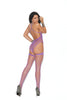 Sexy Fence net cupless teddy with matching stockings in Purple, Also Plus size-Teddy-Elegant Moments-SatinBoutique